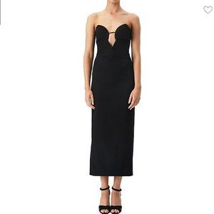 Bardot Lilah Strapless Plunge-Neck Midi Dress - Size: XS